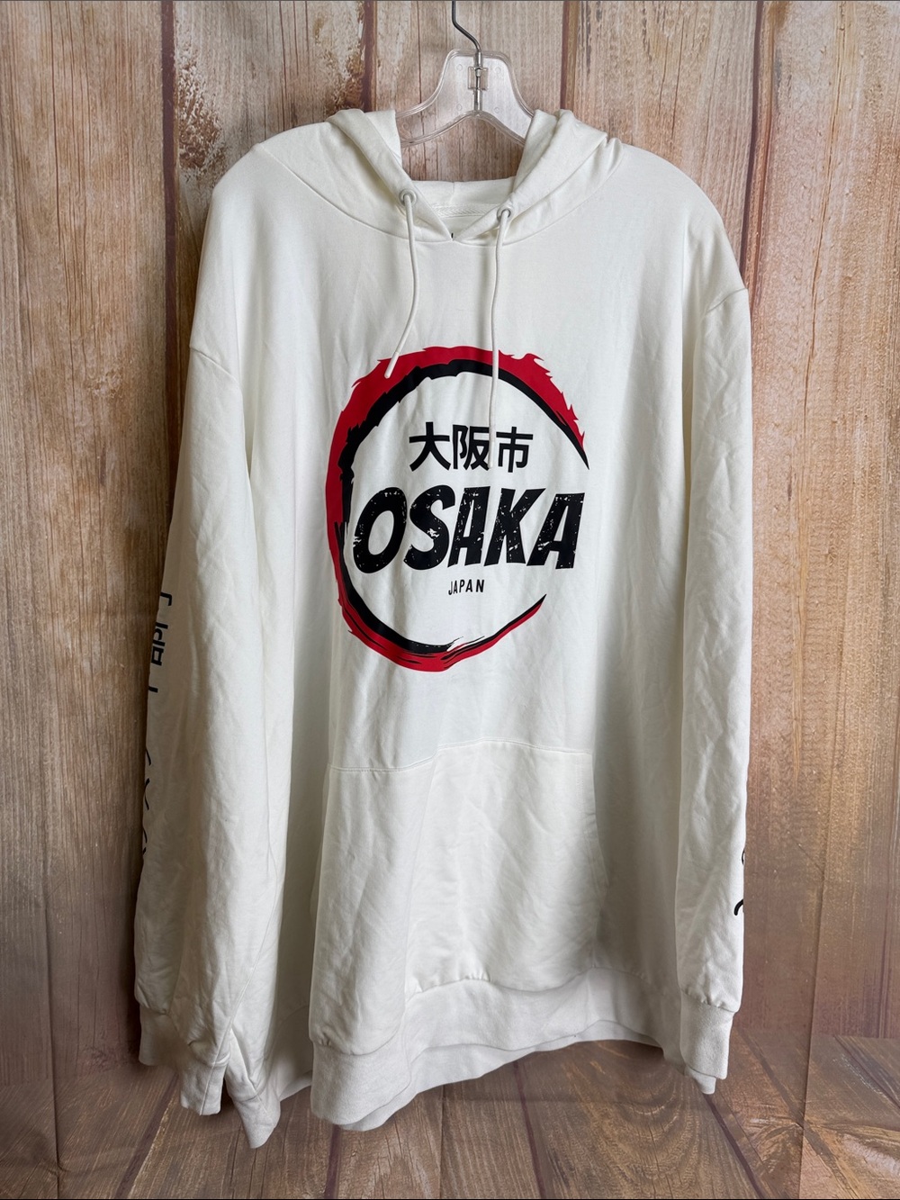 Splash Osaka Japan Graphic Hoodie in White with Red & Black Logo Size 4XL